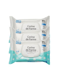 Buy CDF - Baby Fresh & Natural Wipes 70's Pulls x 3 Value Pack in UAE