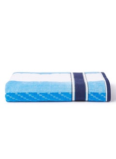 Buy Zic Zac- Hand Towel 500 GSM 100% Cotton Velour 50X90 cm Modern Stripe Design Luxury Touch Extra Absorbent Blue in Saudi Arabia