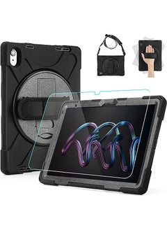 اشتري TYCKA Compatible with iPad 10th Generation Case Tempered Glass Screen Protector, Three Layer Drop Protection Case with 360 Rotating Stand for iPad 2022 10.9 inch, Hand/Shoulder Strap في الامارات