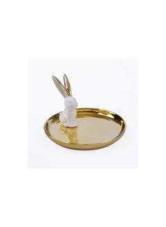 اشتري Bunny Decor Plate 13x8.5cm Gold في الامارات