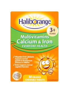 Buy Kids Multivitamins Calcium and Iron Tablets Orange Flavor 30'S in UAE