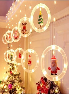 Buy Christmas String Lights Curtain Fairy Lights 3m Hanging 3D Lights with Silicone Circular Cartoon Lights for Christmas Decoration Indoor -Christmas Tree -  Home Desk (Warm White) in Egypt