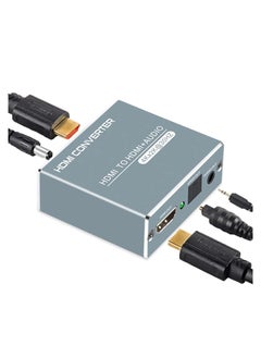 اشتري HDMI Audio Extractor Converter - HDMI to HDMI with 3.5mm Audio Output, Supports 4K@30Hz, 1080P, 3D, Includes Power Adapter, UK Compliant HDMI Splitter. في السعودية