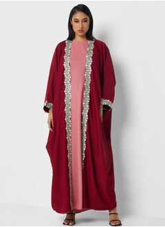 Buy Embroidered Detail Abaya With Inner in UAE