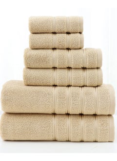 اشتري Bath Towels Soft Cotton 6 Piece,100% Cotton Anti Odor Family Towels, Highly Absorbent Quick-Drying Lightweight Spa Towel for Bathroom 2 Bath Towel 2 Washcloth 2 Hand Towel في الامارات