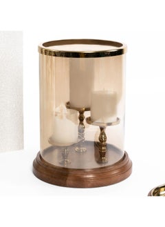 اشتري Mado Hurricane Candle Holder, Brown & Gold - 27X34Cm في الامارات