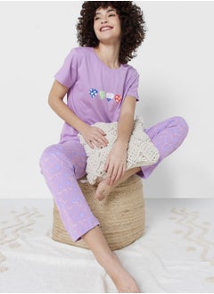 Buy Printed T-Shirt And Pyjama Set in Saudi Arabia