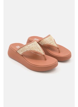 اشتري Women Slip On  Woven Toe-Post Sandals, Tan/Ivory في السعودية