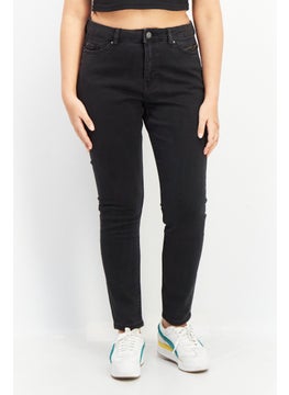 اشتري Women Skinny Fit Washed Stretchable Jeans, Black في الامارات