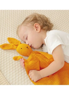 Buy Baby Pure Cotton Cloth Comfort Towel Baby Sleeping Doll with Sensory Teether Yellow in Saudi Arabia
