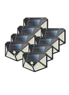 Buy Pack Of 8 Pcs 114 Led Solar Outdoor Light Solar Motion Sensor Security Lights With 3 Lighting Modes Wireless Solar Wall Lights Waterproof Solar Powered Lights For Garden Home And Garage Use Black in UAE