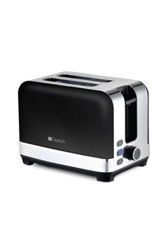 اشتري Dorsch TS-90 Bread Toaster - Defrost Function, 2-Slice Capacity, Crumb Collector Tray - Dual Slots, Controlled Toasting, 780-930W Power - Black & Silver, 2-Year Guarantee في الامارات