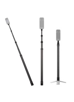 اشتري 2.1 Meters/82.6 Inches Portable Selfie Stick Telescoping Selfie Stand Carbon Fiber 3 Sections with 1/4in Screw Compatible with INSTA360 X2/X3 في السعودية