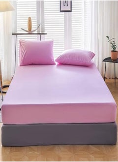 Buy 3 Pieces Bedsheet Set Includes 1 Deep-Pocket Fitted Sheet and 2 Pillow Covers, Breathable, Wrinkle Resistant, Hypoallergenic – King Size in UAE