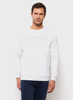 Buy Textured Crew Neck Sweatshirt in Saudi Arabia
