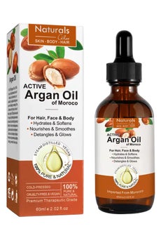 Buy Natural Moroccan Argan Oil for Hair Growth, Skin Care, Scalp Nourishment and Body Moisturizer 60ml in Saudi Arabia