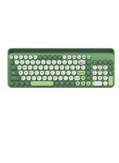 Buy FOREV FV-866 Silent Dual Mode Bluetooth 5.0 / 2.4 GHz Wireless Keyboard  -  Arabic / English Layout - Full Size Office Business Keyboard With Mobile HolderFor PC / Mac / Android | Military Green in Egypt