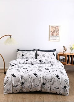 Buy Single size 4 pcs duvet cover set bedding set without filler. in UAE