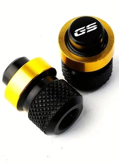 Buy Pair of Motorcycle Tire Inflation Valve Caps Wheel Tire Valve Caps Accessories, Gold in UAE