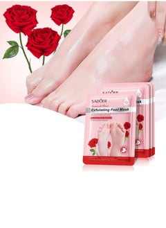 Buy Rose Essence Peeling Foot Mask, Moisturizing Dry, Cracked Skin 4pcs in Saudi Arabia