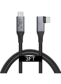 Buy 3-Foot USB4 Cable Compatible with Thunderbolt 3 Thunderbolt 4 and USB-C - Supports 8K HD Display 40gbps Data Transfer 240W Charging - 90-Degree Right Angle USB-C in Saudi Arabia