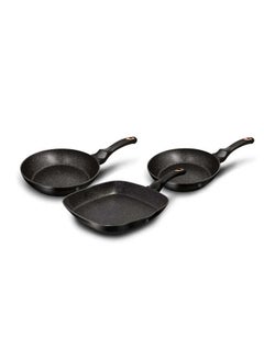 اشتري Aluminium 3 Pieces Frypan Set, Black Rose Collection, Black, Hungary في الامارات