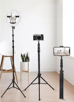Buy Extendable Tripod Stand for Phone & Camera Adjustable Selfie Tripod Stand With Phone Holder Clip for Smartphone/camera Multi-function Tripod Stand (Tripod 45) in UAE