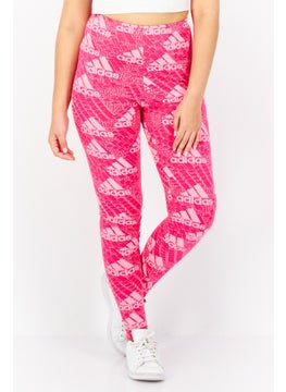 اشتري Women Sportswear Fit Brand Logo Training Leggings, Pink في الامارات