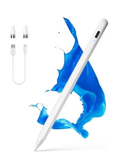 Buy Stylus Pen for iPad Pencil, Touchscreen Universal Active Stylus Digital Pen, Magnetic Attach, Compatible with iPad Air/Pro/Mini iPhones/Samsung/Huawei/Google/LG & HTC Android Tablets, White in UAE
