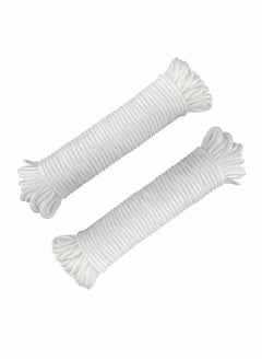 Buy Nylon Poly Rope Flag Pole Polypropylene Clothes Line Camping Utility Good for Tie Pull Swing Climb Knot (10 M Length, 10 mm Width, 2Pcs White) in UAE