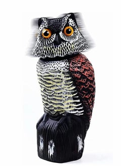 اشتري Owl Decoy with Rotating Head, Natural Enemy Scarecrow Fake Owls to Scary Birds Away, Bird Control and Deterrent Outdoor Garden Protectors with Accessories, Outdoor Farm Decorations في الامارات