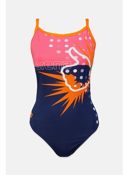 اشتري Women One Piece Textured Swimwear, Navy and mango في السعودية