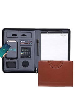 اشتري A4 Multi-function Folder Wireless/wired Charging Folder Combination, with Notebook, Calculator, Mobile Power في السعودية