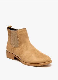 اشتري Women's Slip-On Ankle Boots with Block Heels and Pull Tabs في الامارات