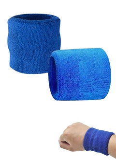 اشتري Sports And Fashion Wristband Pair, Breathable Sweat Absorbent Sweatband, Wrist Support for Gym and Sports Stretchable Armband Wrist Towel Used In All Sports, Fitness Workouts, Gym, Yoga, Travelling في السعودية