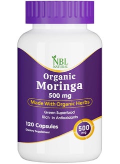 اشتري NBL المورينغا العضوية الطبيعية 500 ملغ، الطاقة والتمثيل الغذائي ودعم المناعة، 120 كبسولة في السعودية