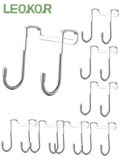 اشتري 8 Pieces Over Cabinet Hook Double S Shaped Cabinet Drawer Hanger Hook Durable Metal Heavy Duty Hooks في السعودية