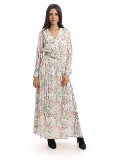 Buy long sleeved dress from imported cotton women's spinosa; Multicolor in Egypt