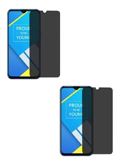 Buy 2 Piece Tempered Glass Screen Protector Anti-Spy Privacy Designed For Realme C2 Full Screen Coverage And Bubble Free in UAE