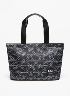 Buy Women's All-Over Monogram Print Tote Bag with Zip Closure in UAE