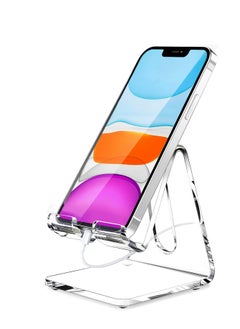 Buy Acrylic Cell Phone Stand, Portable Clear Phone Stand for Desk, Compatible with Phone15 14 13 Pro Max Mini 12 11 Plus SE, Switch, Android Smartphone, Pad, Tablet, Desk Accessories in Saudi Arabia