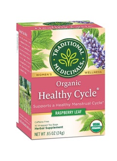 Buy Traditional Medicinals Organic Healthy Cycle Raspberry Leaf 16 Wrapped Tea bags 24g in UAE