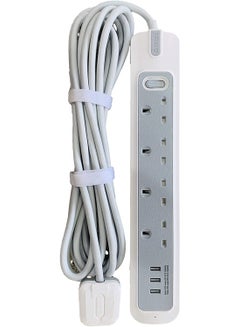 Buy Power Extension Cord With Master Switch 3 Meter 4 Sockets 3 USB 3250W 30009 in Saudi Arabia