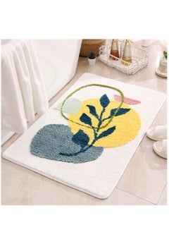 اشتري Bath Mat Non-Slip Soft Adorable Boho Floral Bath Rugs Machine Washable Bathtub Mat Water Absorbent Plush Shaggy Carpet Thick Bathroom Kitchen Floor Microfiber Doormat 40x60CM في الامارات