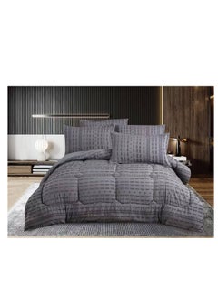 Buy Microfiber Embroidered Soft Quality Comforter Bedding set-King Size 6Pcs 1-PC fitted bedsheet 200 * 200cm,1-PCS Comforter 220 * 240 fixed, 4PCS Super Soft Pillowcases in UAE