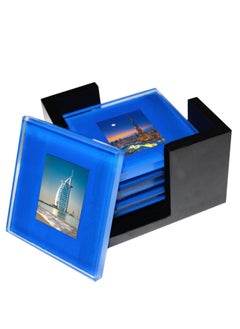 Buy Photo Coaster | Personalised Glass Photo Coasters | Photo Coasters set of 4 | Photo Insert Square Placemat in UAE