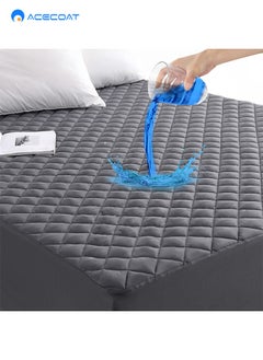 Buy Cotton Comfort Bedding Waterproof Mattress Protector Double 4-Layer Quilted Double Mattress Protector 30cm Deep Pockets Ultra Soft Noiseless & Breathable Waterproof Mattress Cover (200*200+30) Grey in Saudi Arabia