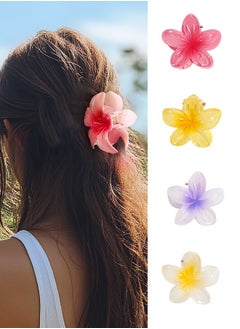 Buy Flower Hair Claw Clips-4PCS Large Claw Clips for Thick Hair,Strong Hold Nonslip Hair Clips for Women,Hawaiian Flower Claw Clips,Cute Hair Clips,Banana Clip for Thin Hair,Hair Accessories for in UAE