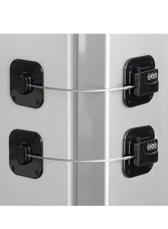اشتري 2 Pack Password Lock Refrigerator Fridge Locks for Kids Keyless Child Safety Cabinet Locks for Cabinets Closets Drawers Window Electrical Appliances Super Strong Adhesive No Drilling (Black) في السعودية