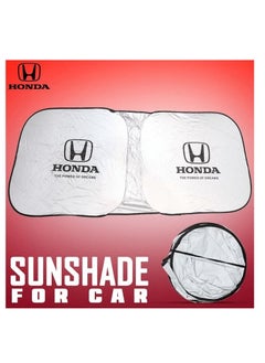 اشتري HONDA Car Sun Shade UV Rays and Heat Protector Sun Visor Foldable Keep Your Vehicle Cool Blocks UV Rays, Car Windshield Sunshade في السعودية